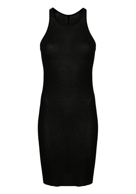 Abito mini semi trasparente in nero - donna